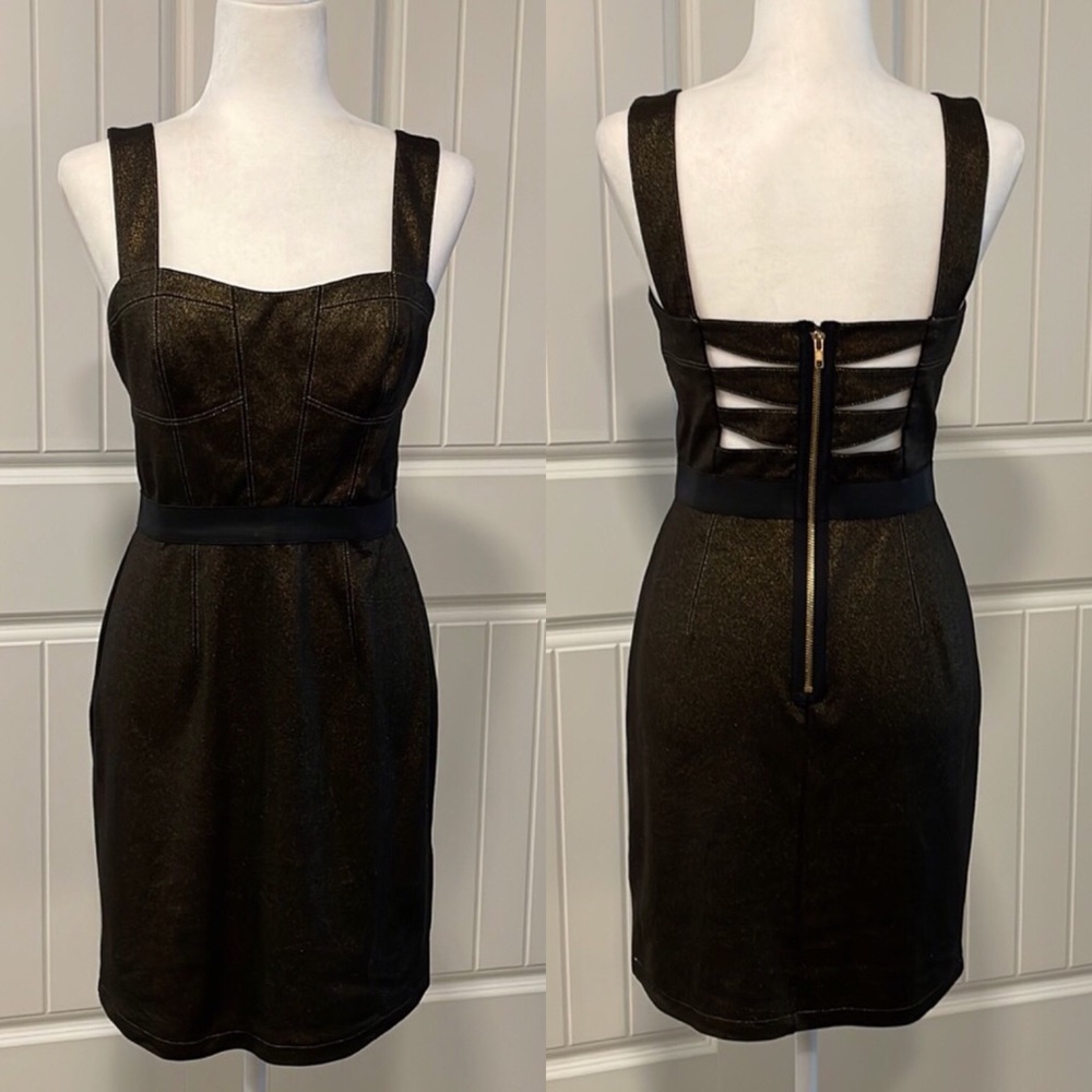 Betsey Johnson Bodycon Metallic Cut-out Dress